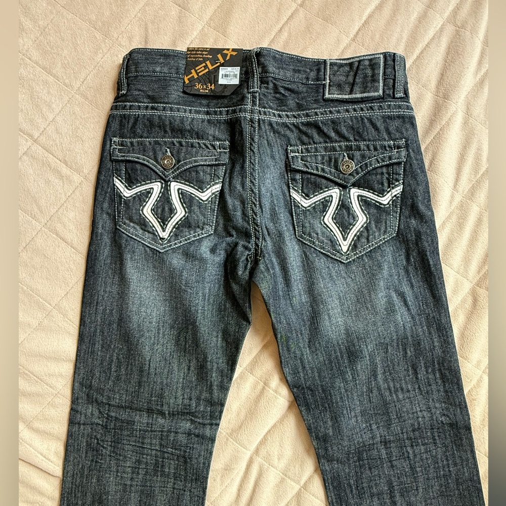 HELIX Slim Dark Blue Straight Jeans